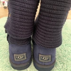 UGG Blue Classic Cardy II Knit Boot